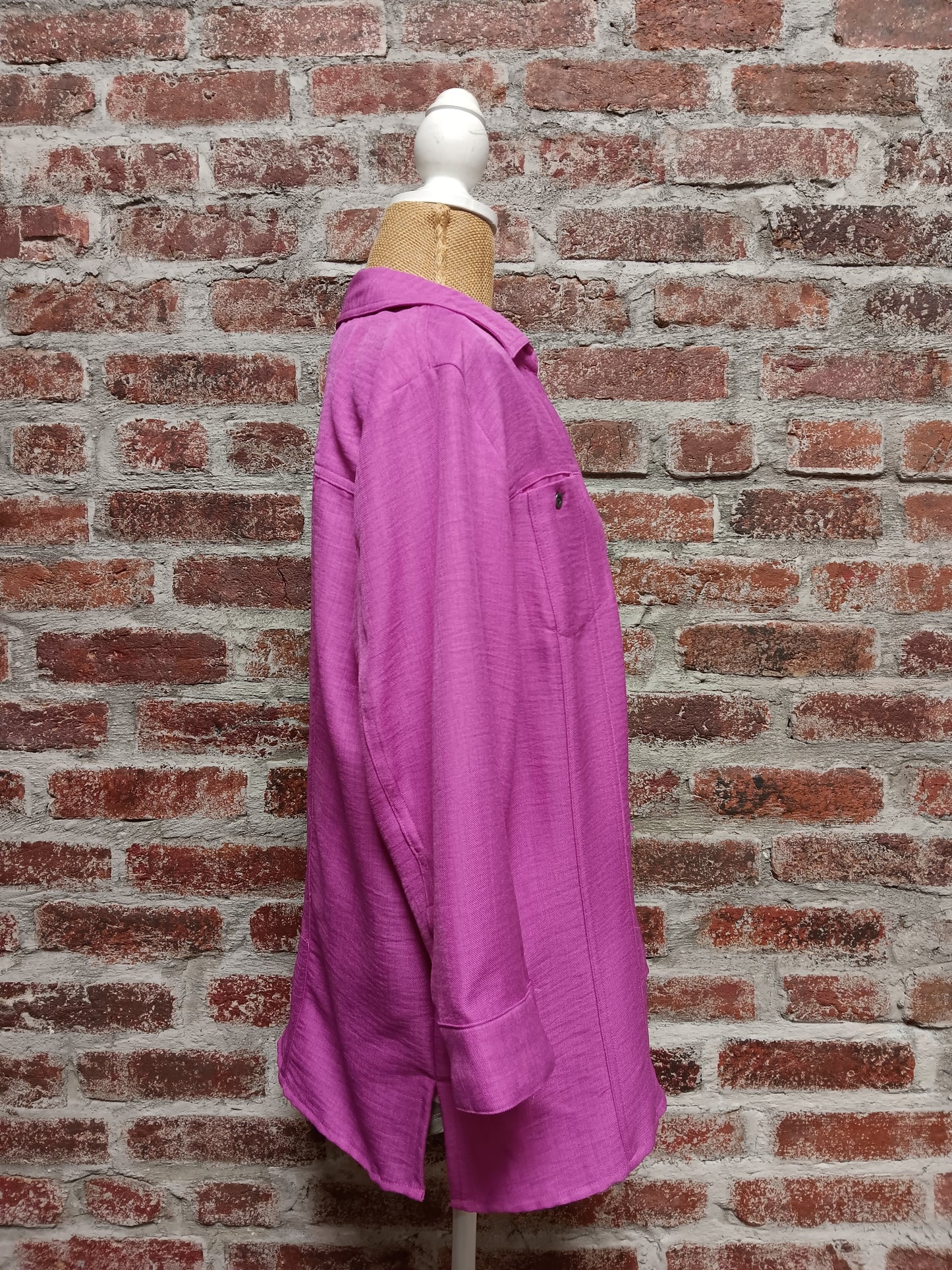 Pink 3/4 Sleeve Button Up Top