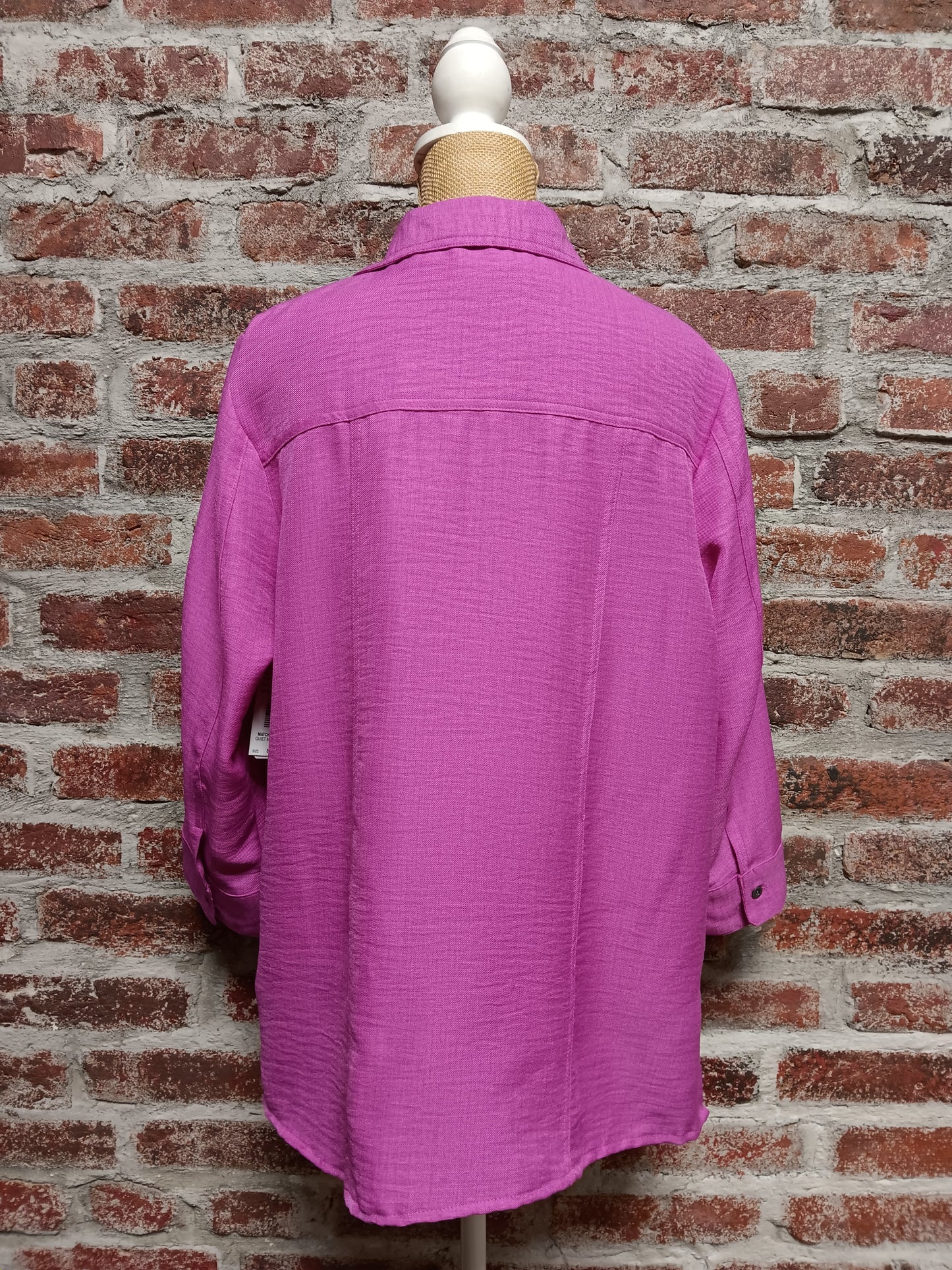 Pink 3/4 Sleeve Button Up Top