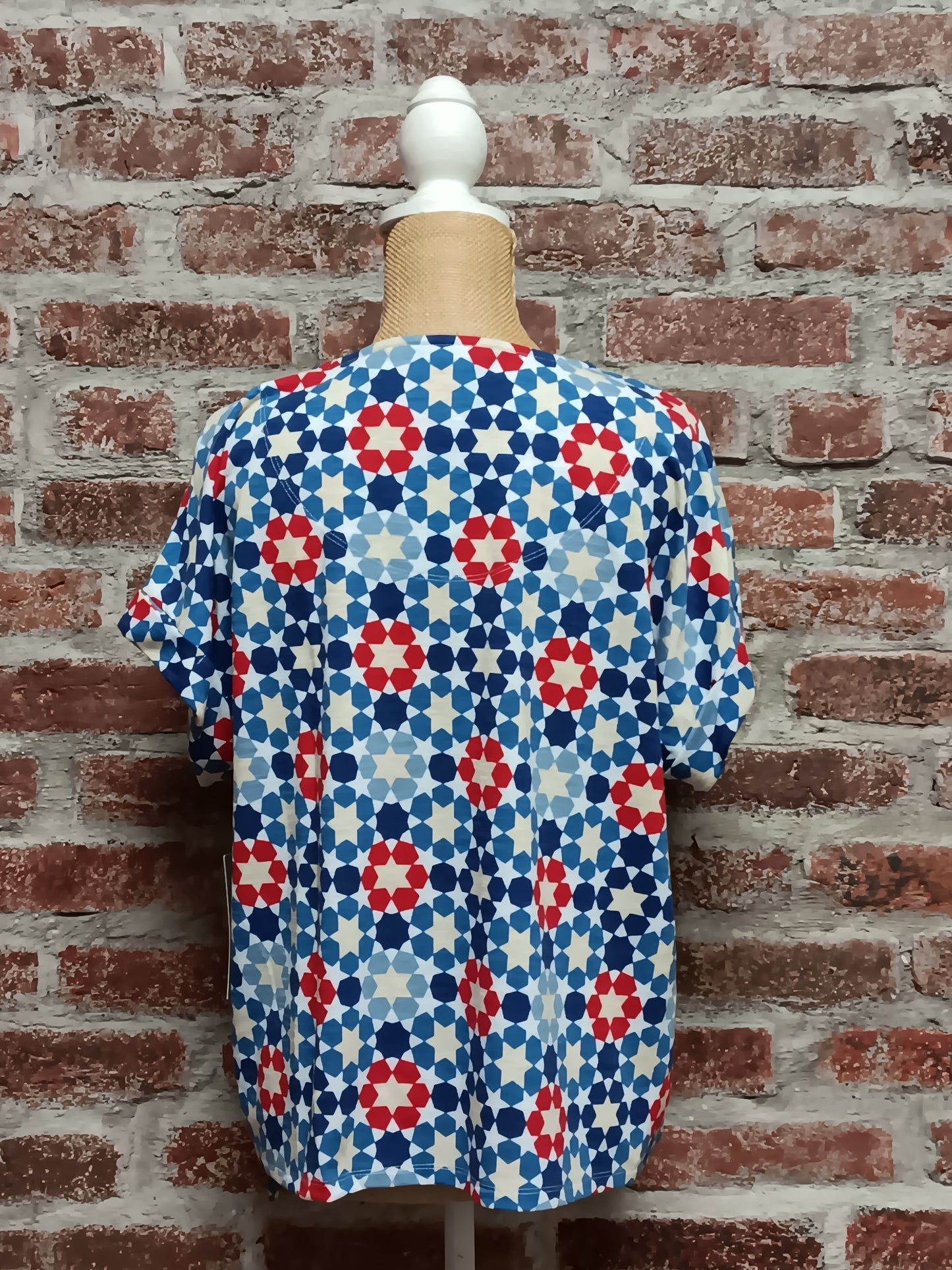 Patriotic Short Sleeve Tie Waist Top