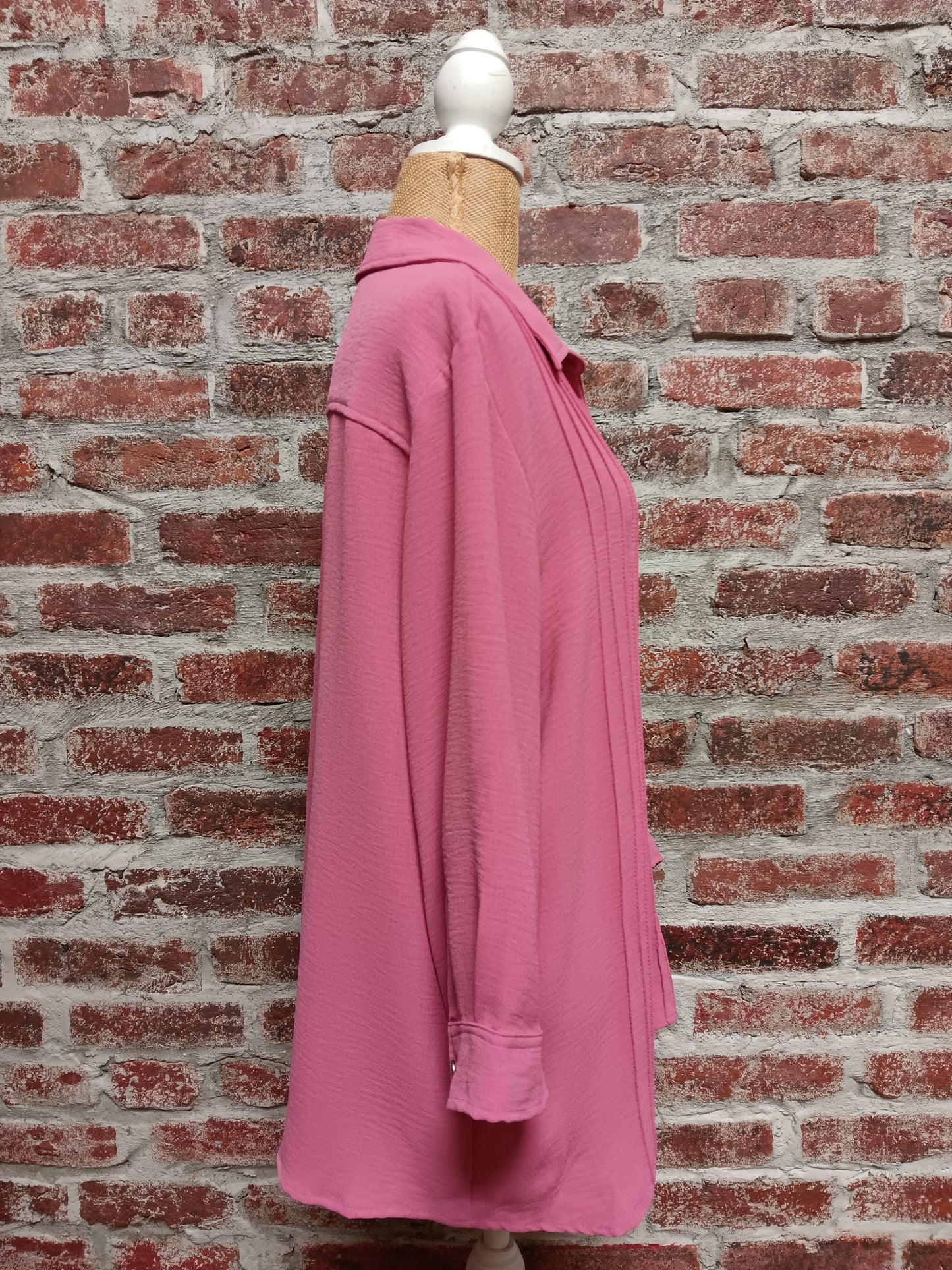 Rose Pintuck Button Up Blouse