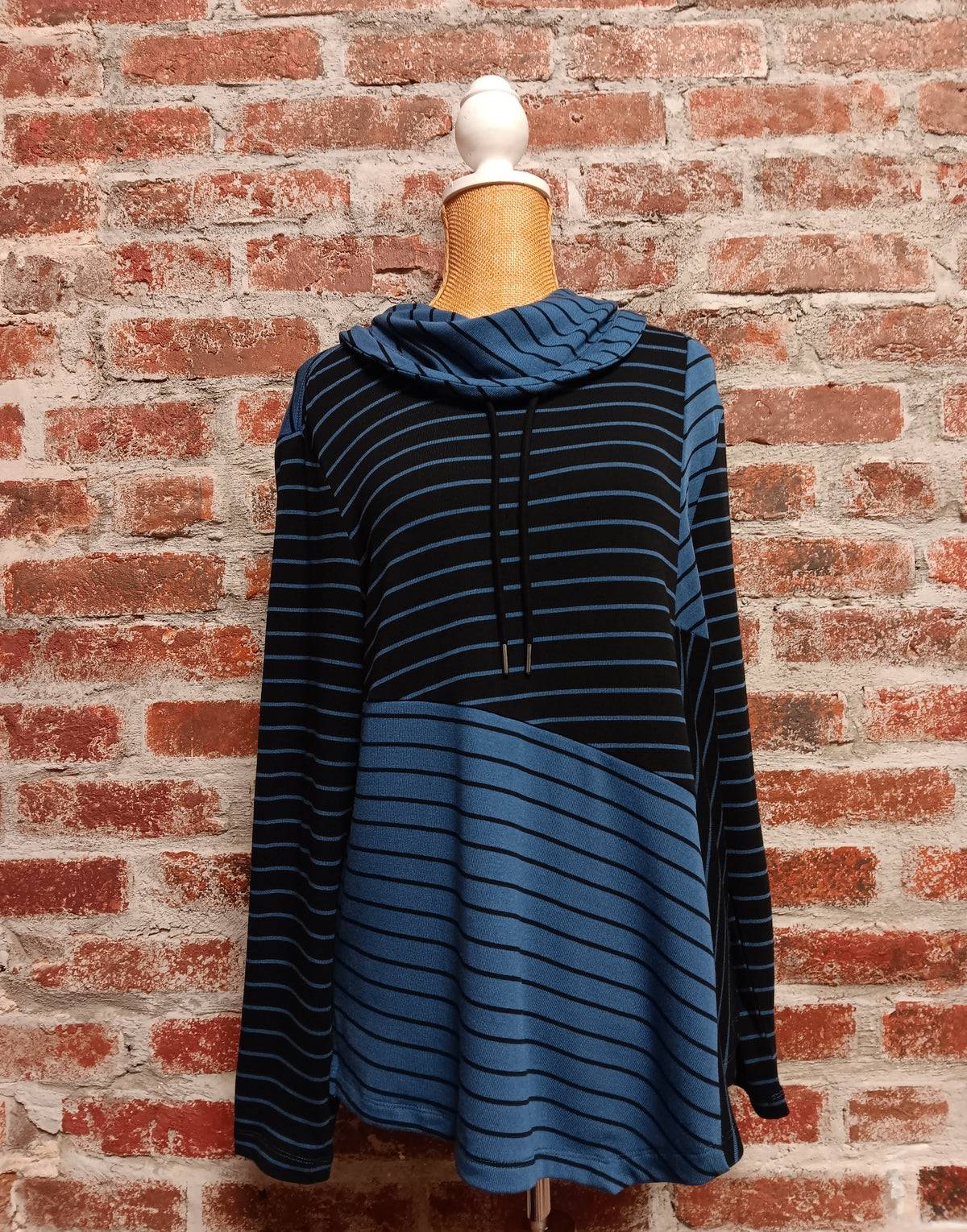 Indigo black Multi Panel Wide Cowl Collar