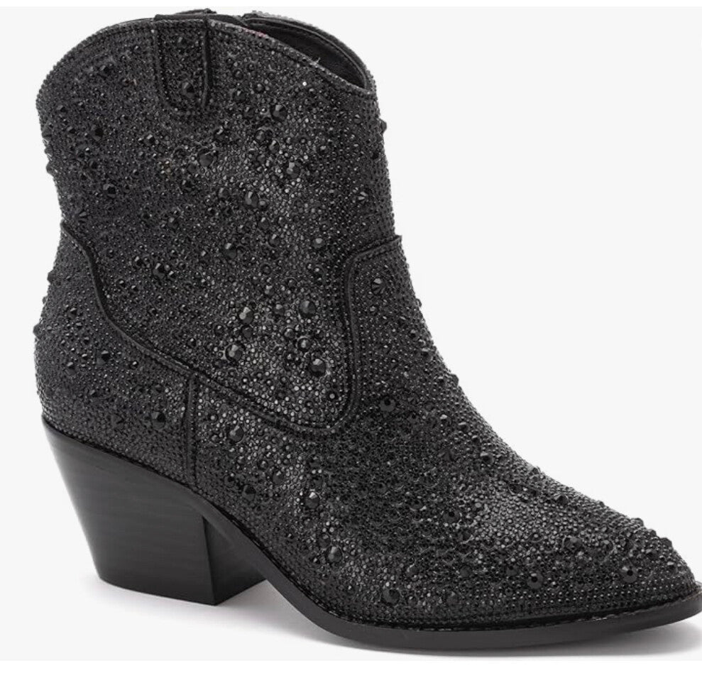 Shine Bright Black Rhinestone Bootie