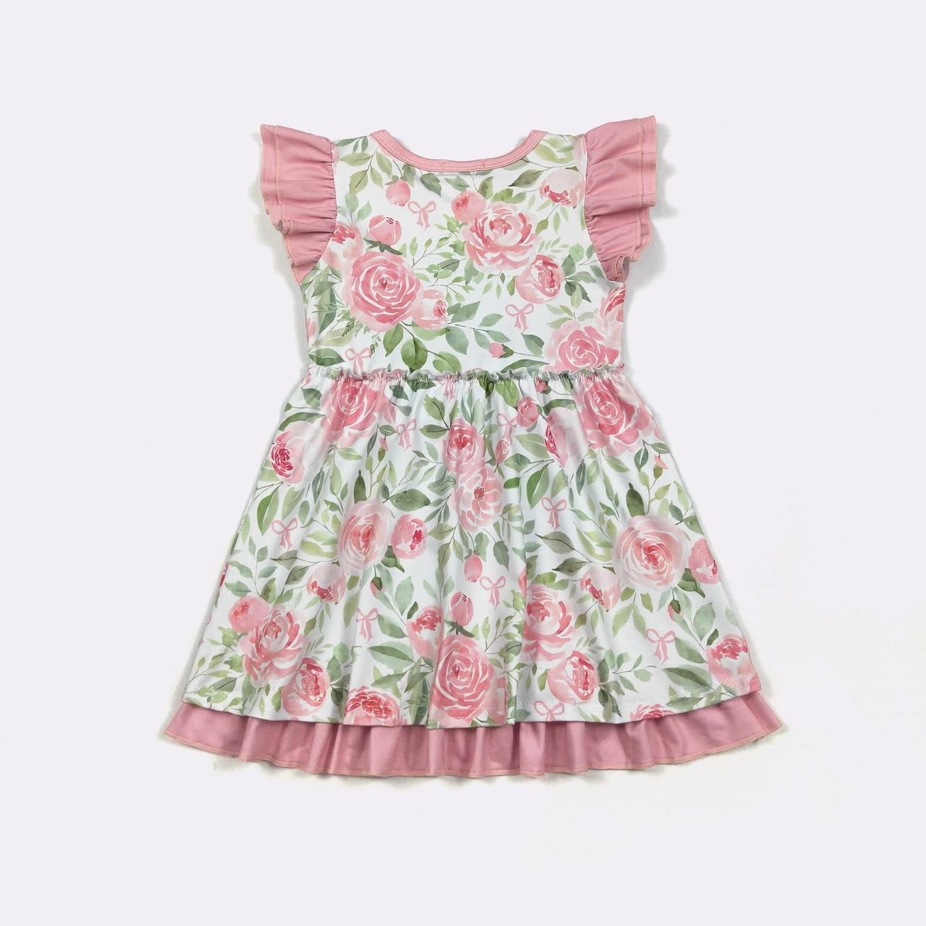 Pink Rose Little Girls Twirl Dress