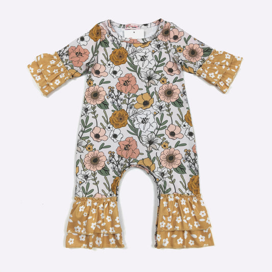 Mustard Blooms Baby Romper
