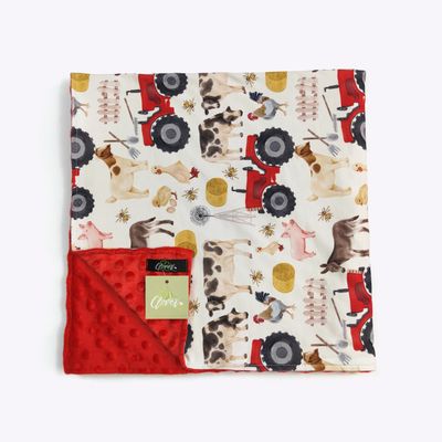 Red Farm Baby Blanket