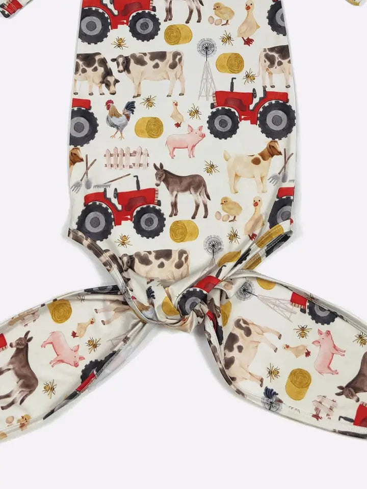 Red Farm Knotted Baby Gown