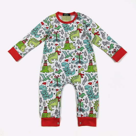 Dino Christmas Boy Romper