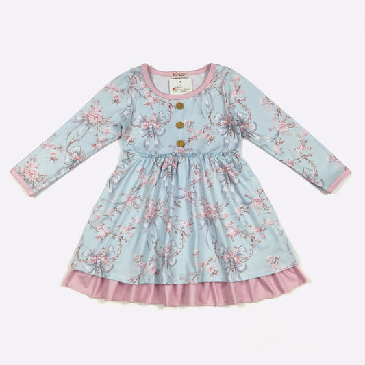 Blue Rose Twirl Dress