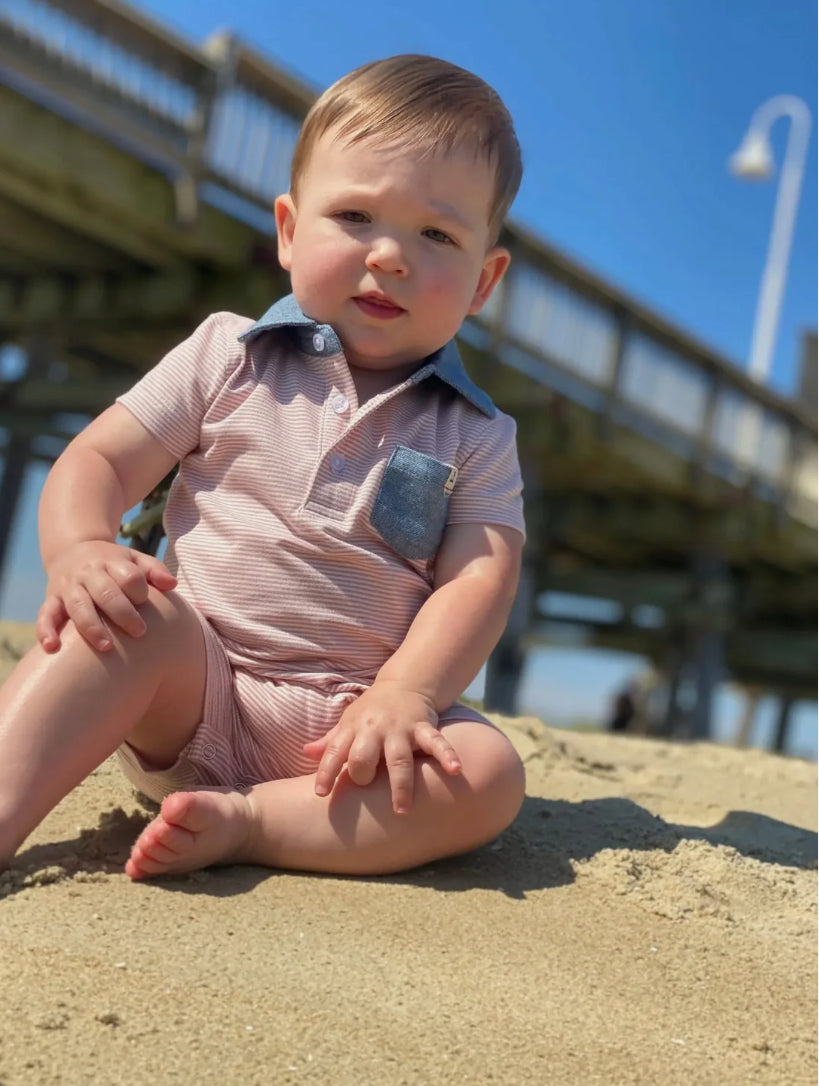 Pink Saltash Polo Romper