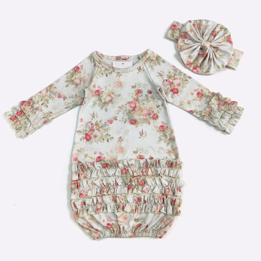 Antique Water Color Baby Gown