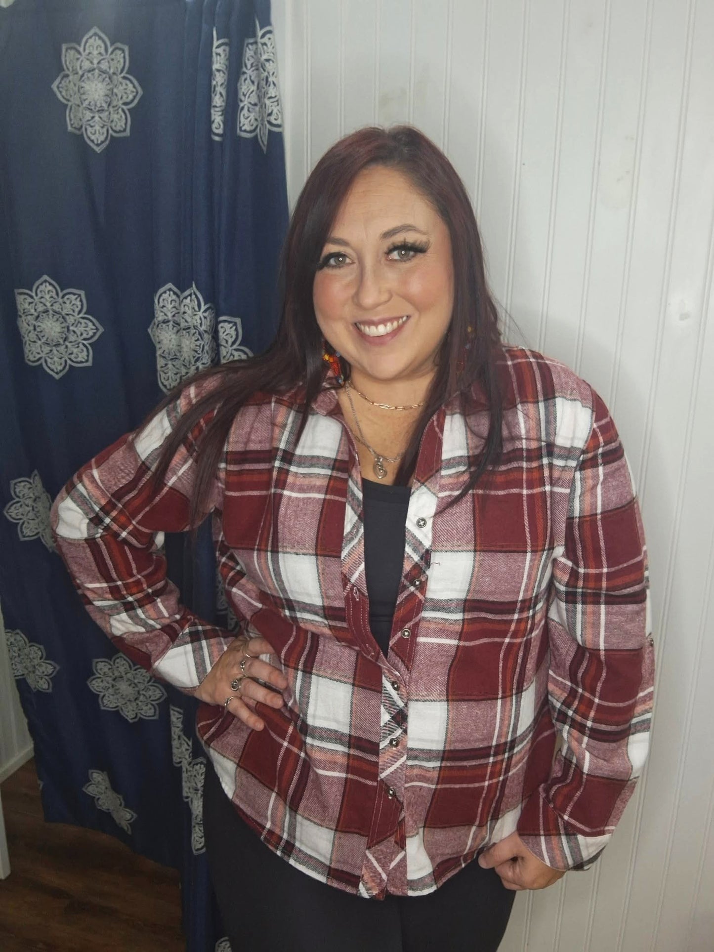 Burgundy Plaid Shacket