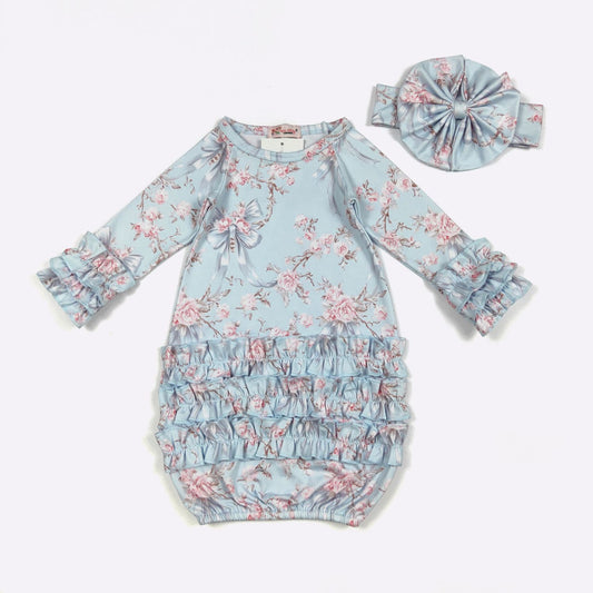 Blue Rose Baby Gown