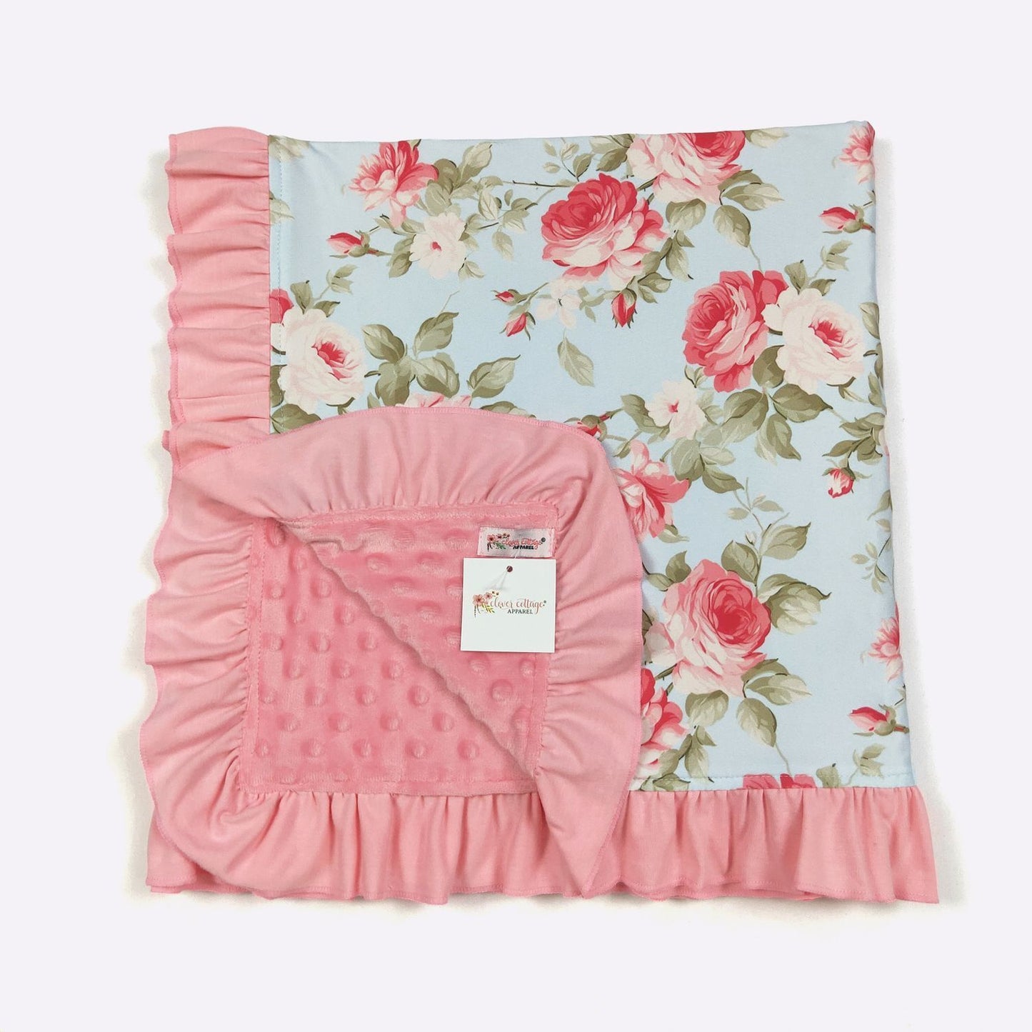 Aqua Rosy Baby Blanket