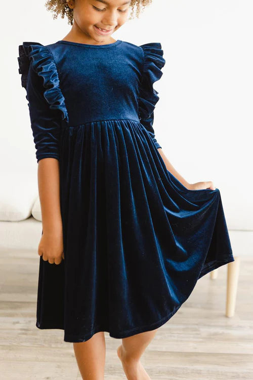 Navy Velvet Dress