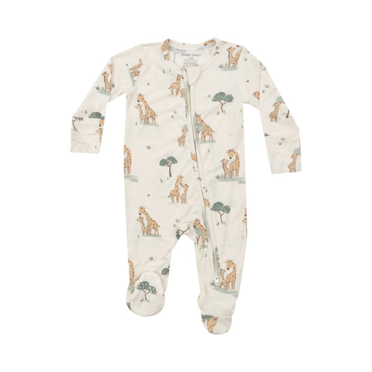Giraffe Families 2way Zipper Footie