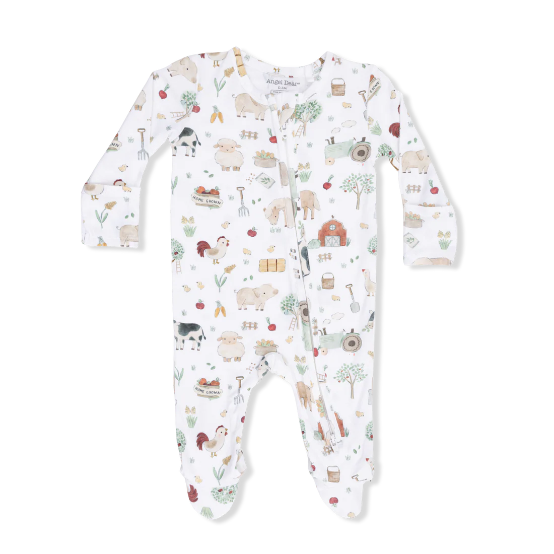 Cute Farm Animals Uni 2Way Zipper Footie