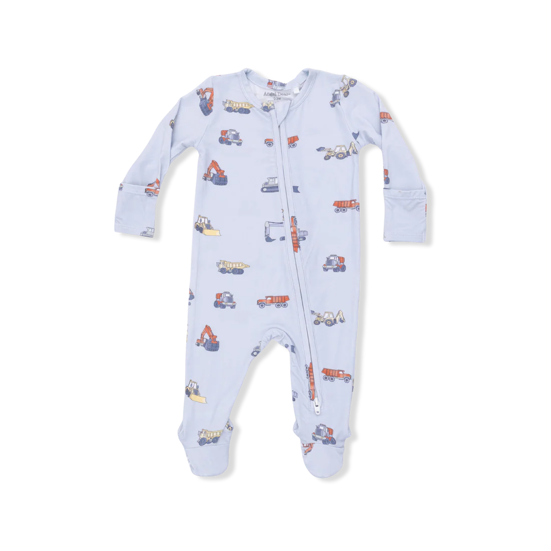 Construction Vehicles 2Way Zipper Footie