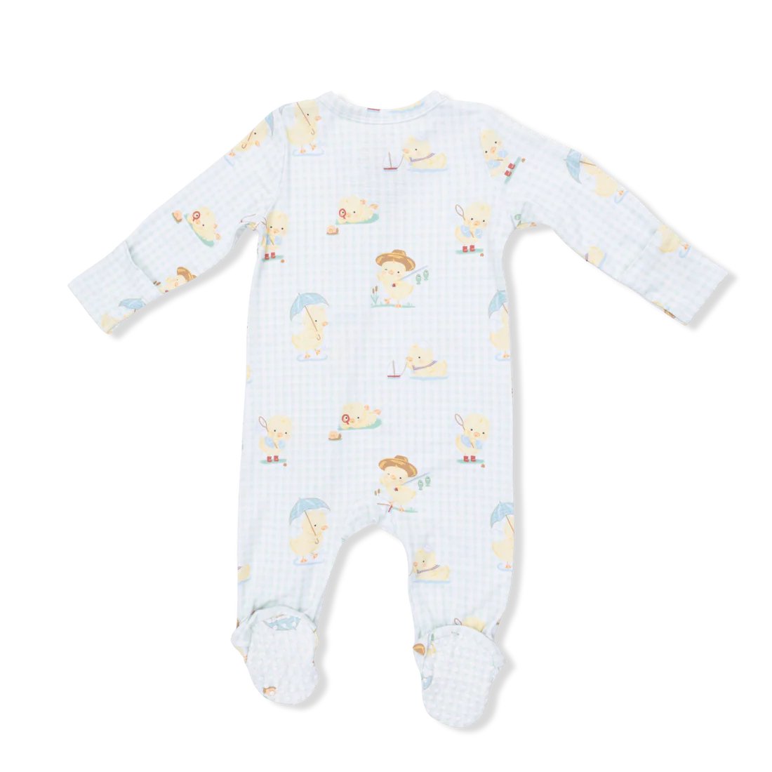 Vintage Spring Ducklings Green 2Way Zipper Footie