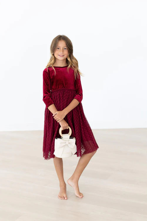 Cranberry Velvet Tutu Dress