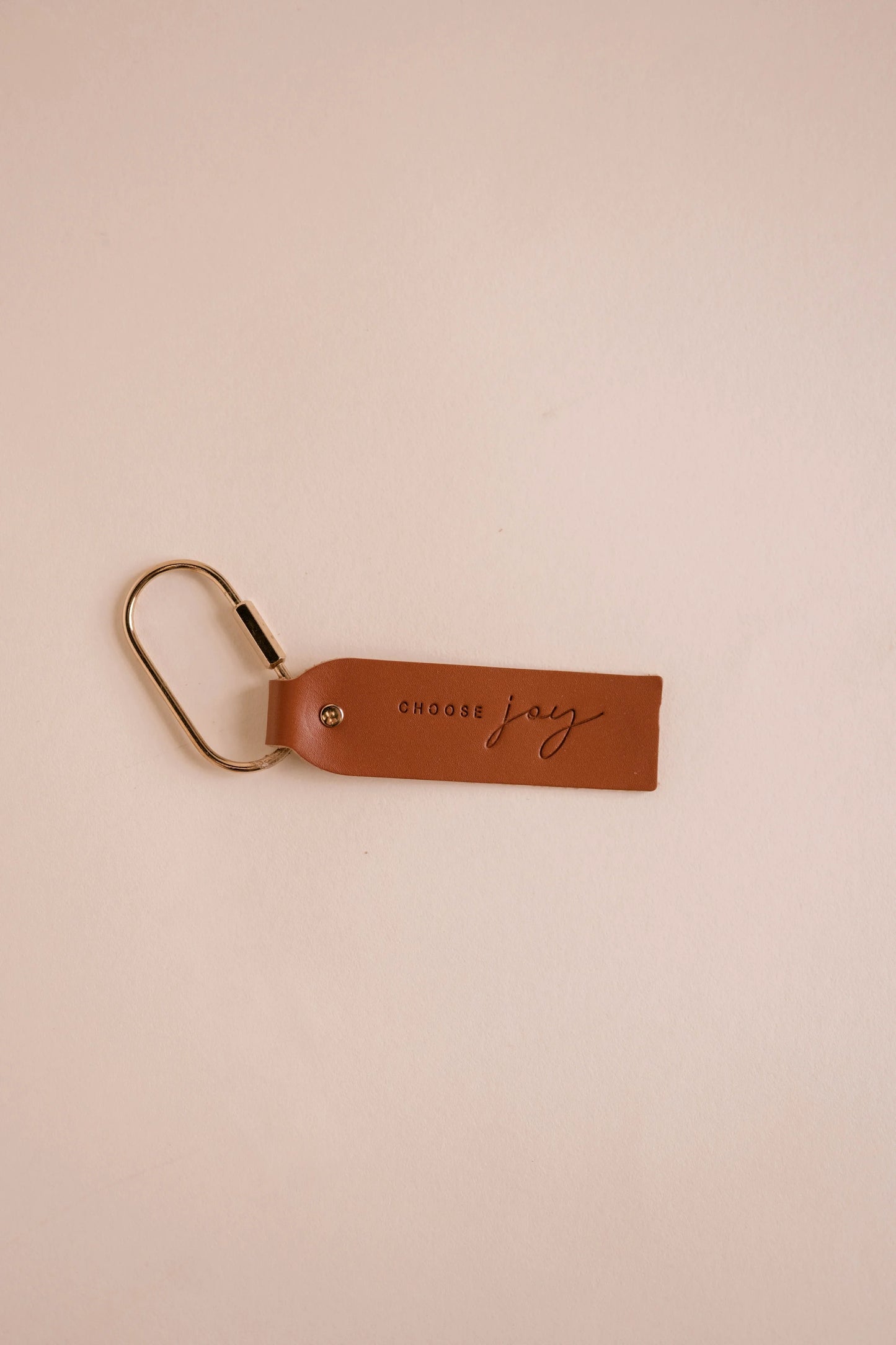Choose Joy Leather Key Fob