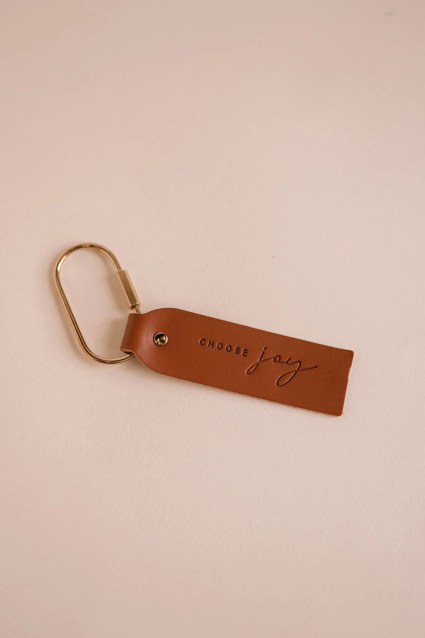 Choose Joy Leather Key Fob