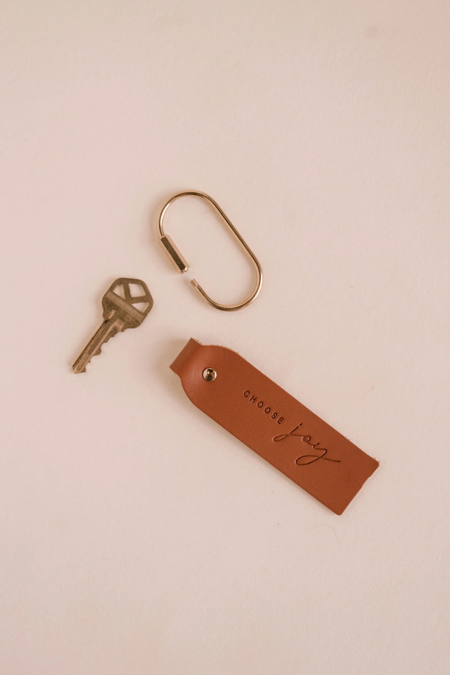 Choose Joy Leather Key Fob