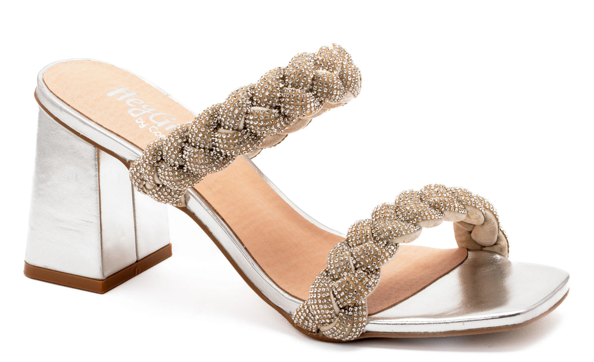 French Kiss Silver Sandals