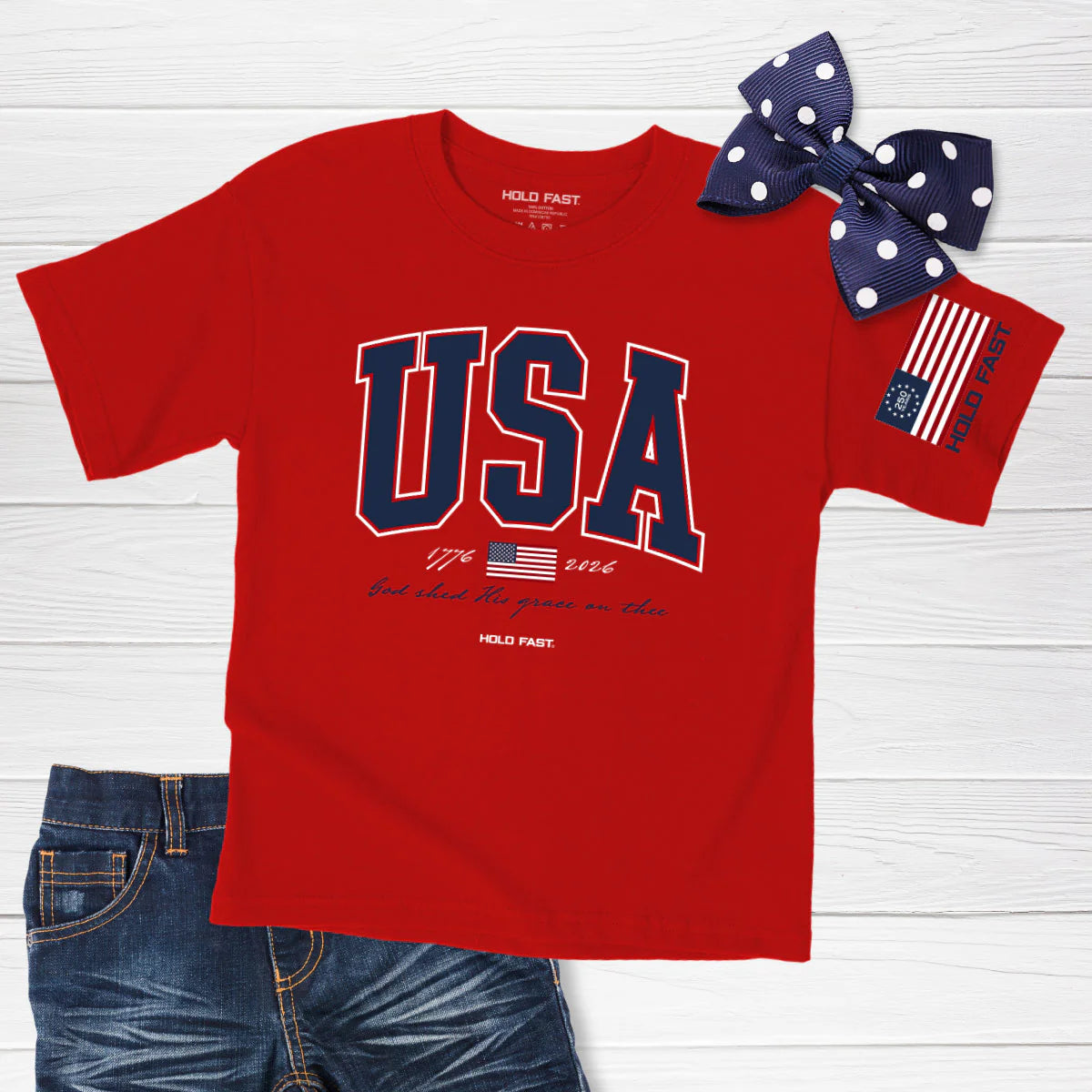 Kids USA Strong Red T-Shirt