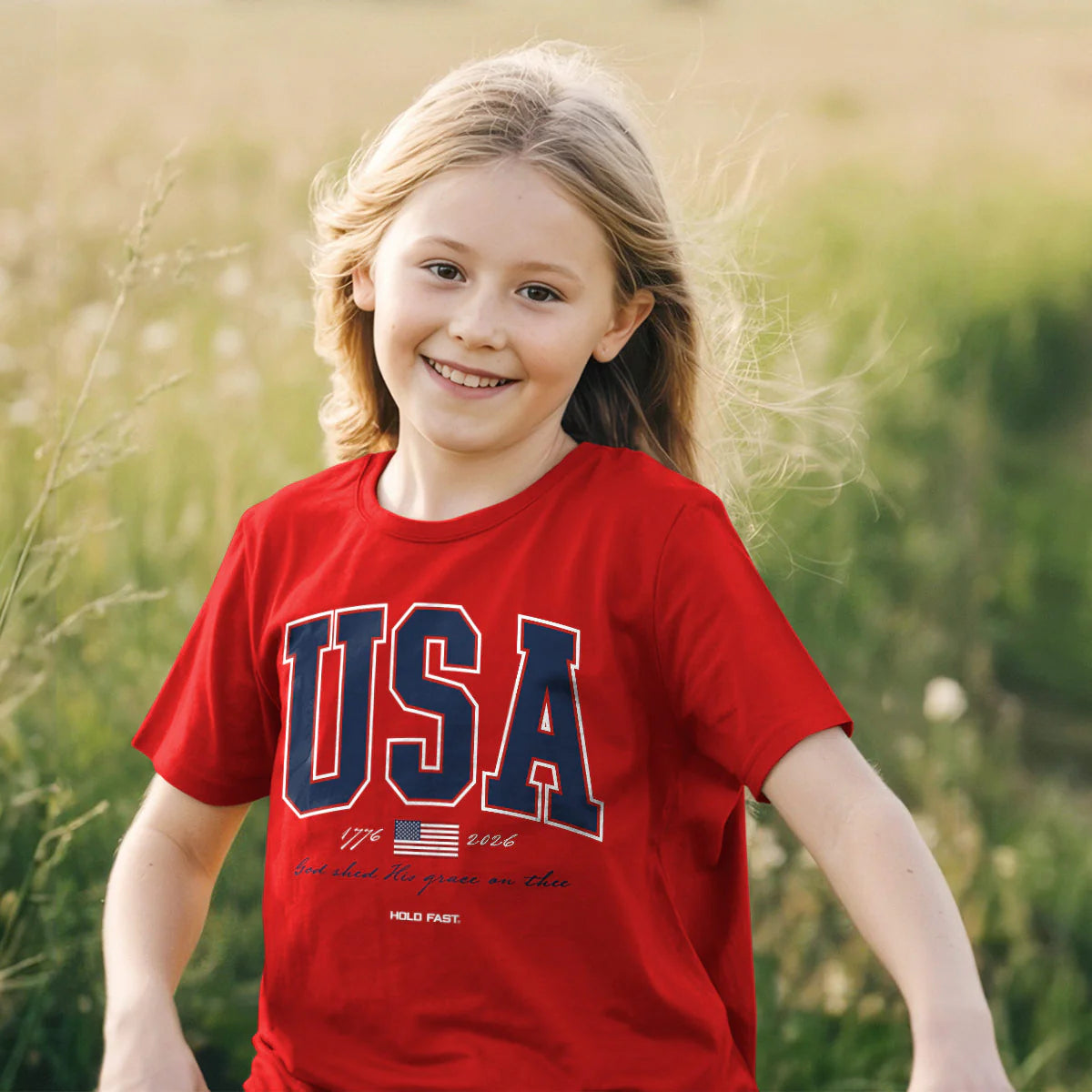 Kids USA Strong Red T-Shirt