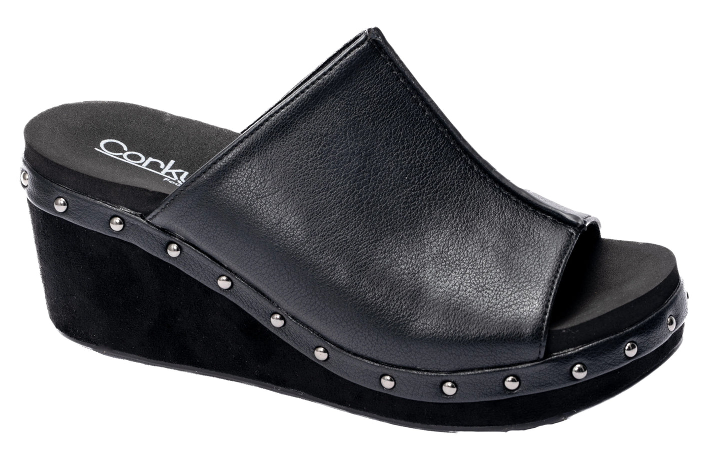Hissy Fit Black Smooth Platform Sandals