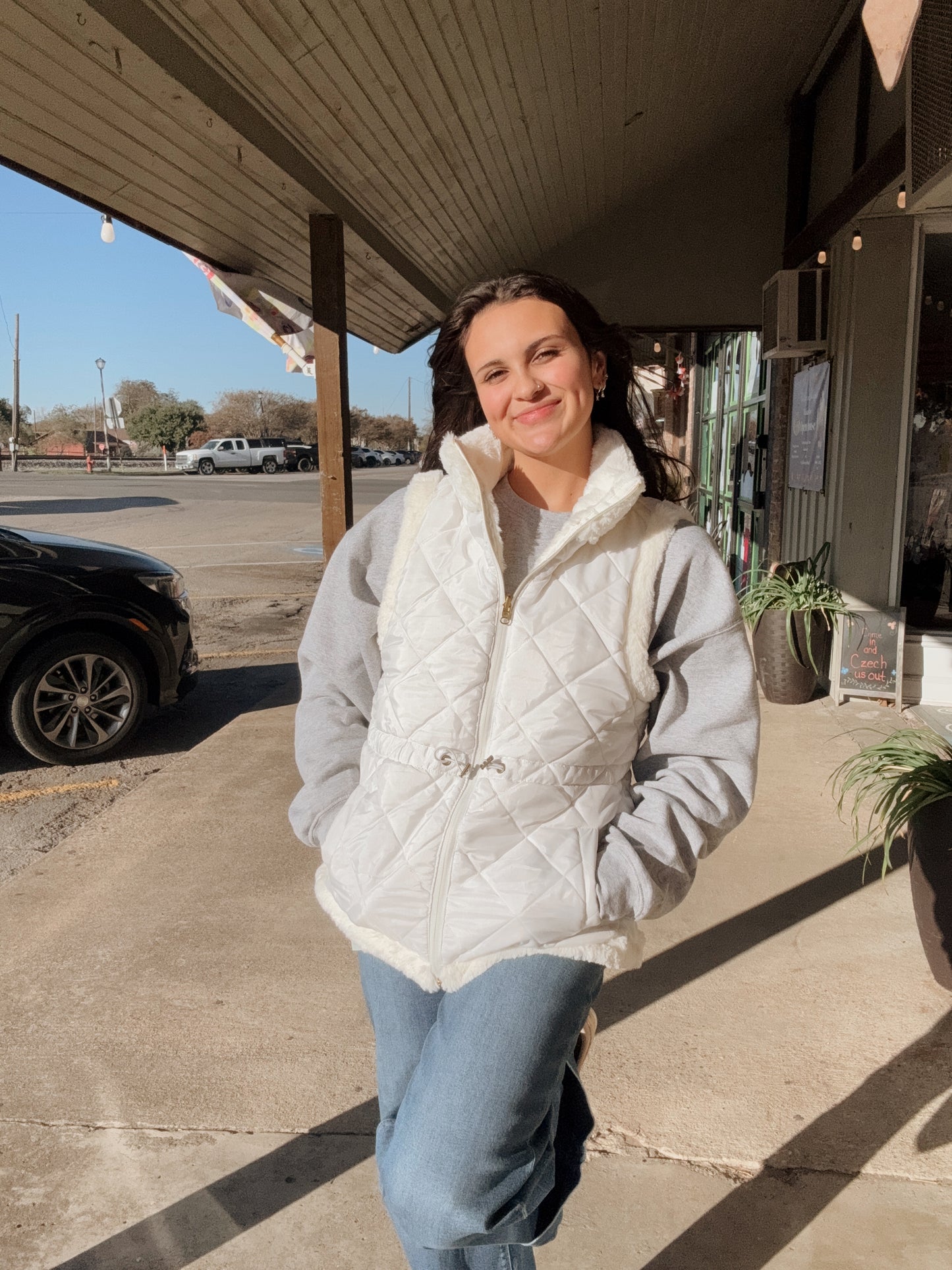 Cozy White Fleece Vest