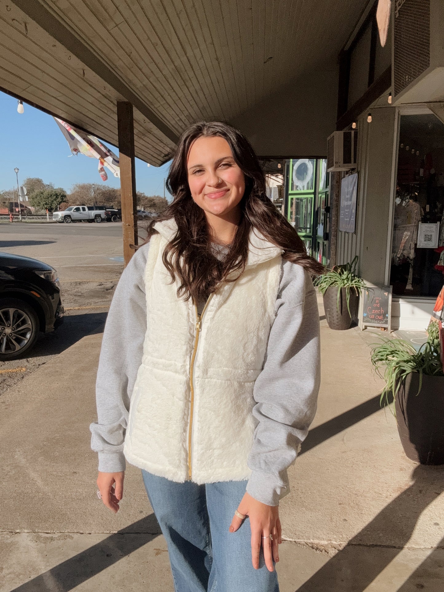 Cozy White Fleece Vest