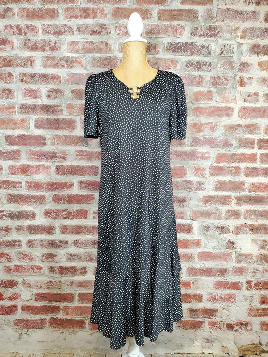 Sunday Grace Dot Dress B/W