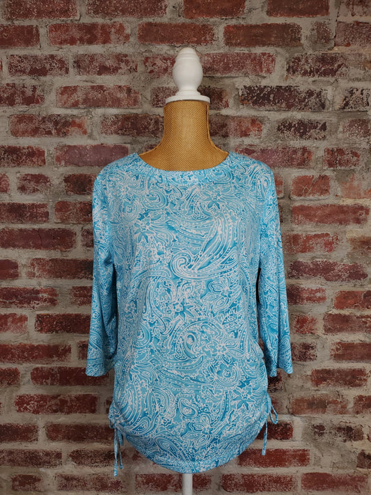 Seaside Cinch Top - Aqua Paisley