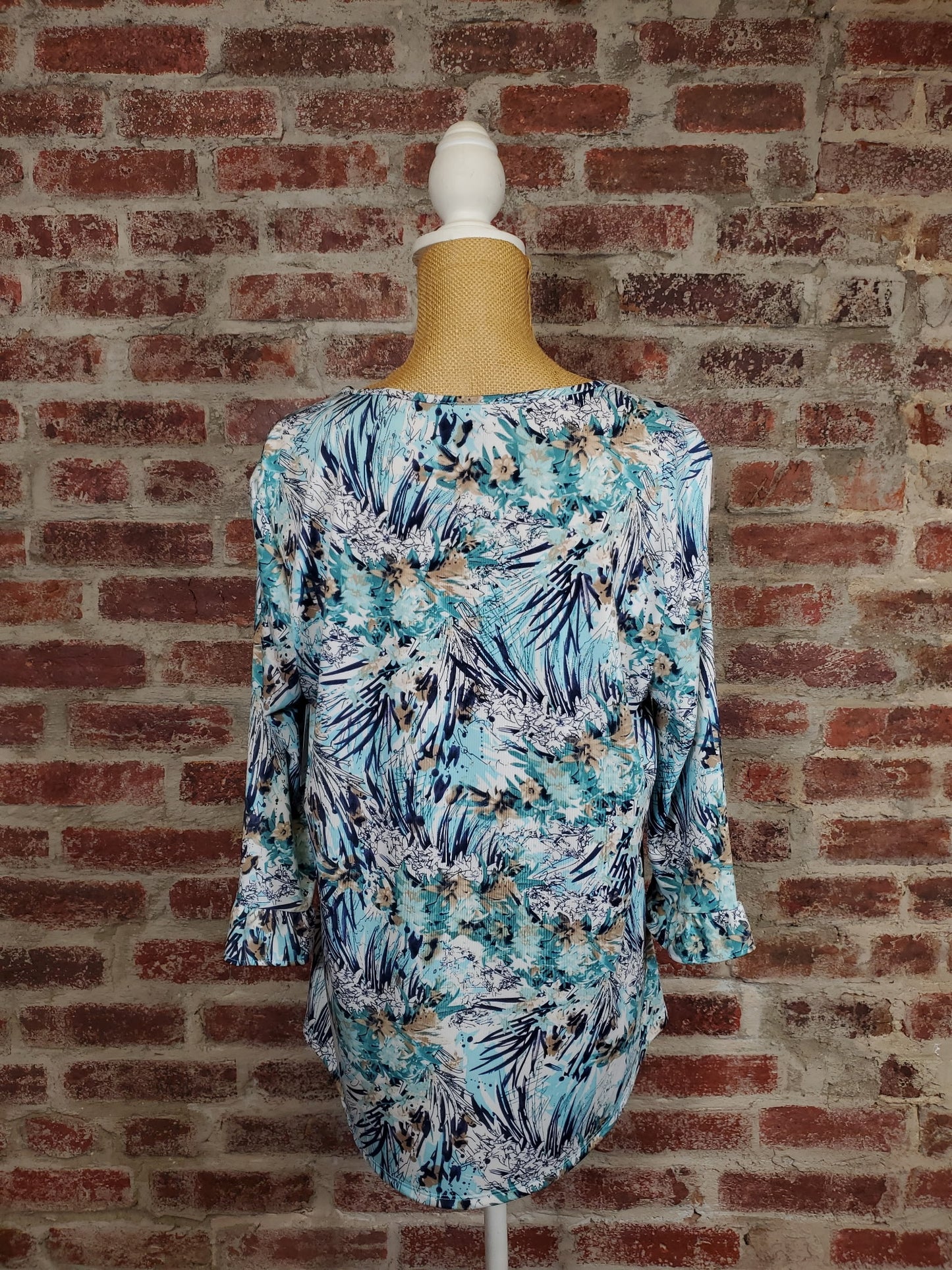 Coastal Teal Floral Top