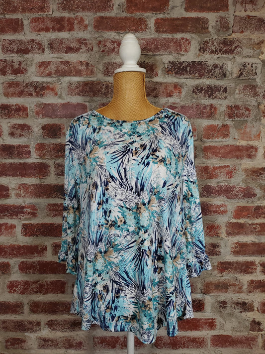 Coastal Teal Floral Top
