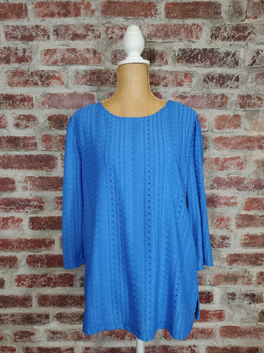 Capri Blue 3/4 Slv Top