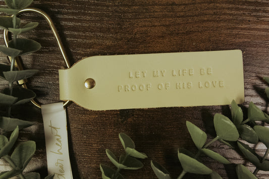 Proof of His Love Leather Key Fob