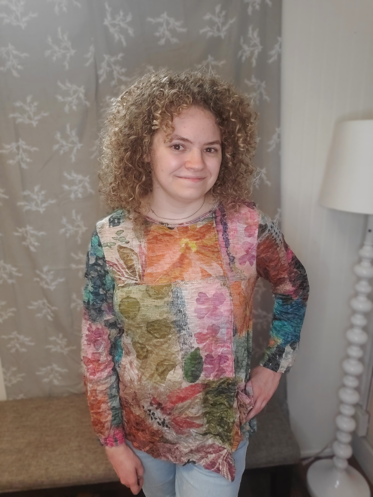 Multicolor Single Pocket Crepe Top