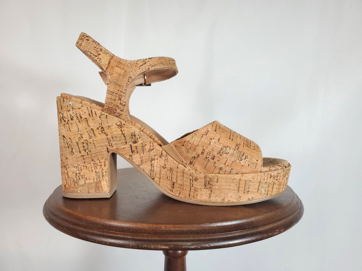 Cheers Glitter Cork Heel
