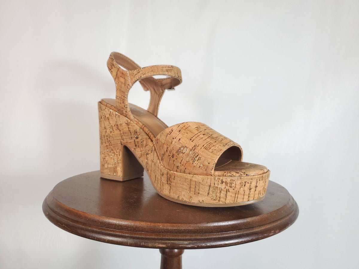 Cheers Glitter Cork Heel