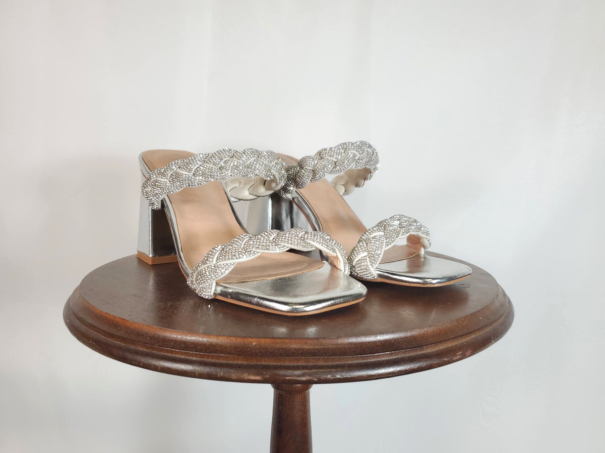 French Kiss Silver Sandals