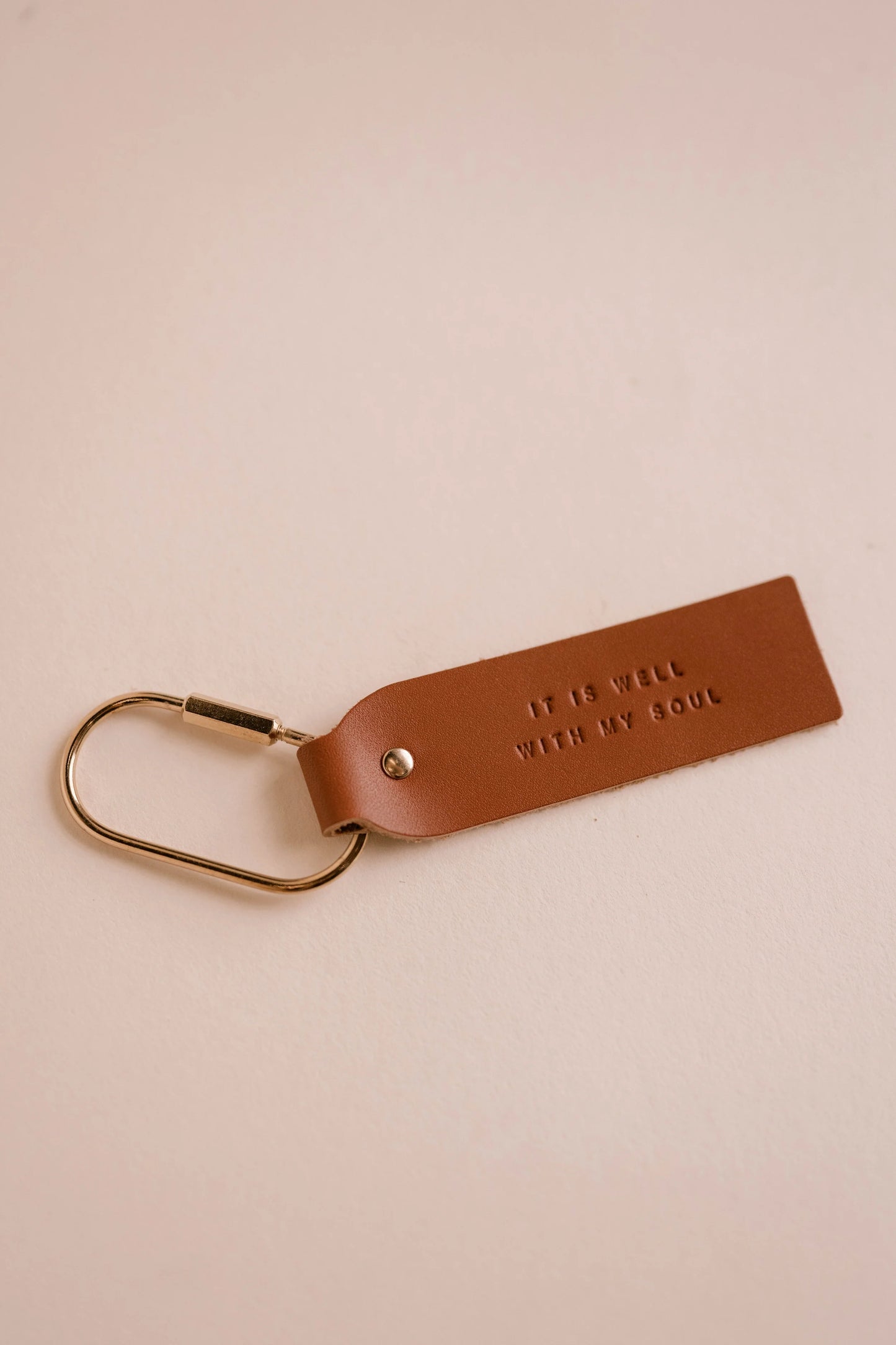 It Is Well Leather Key Fob