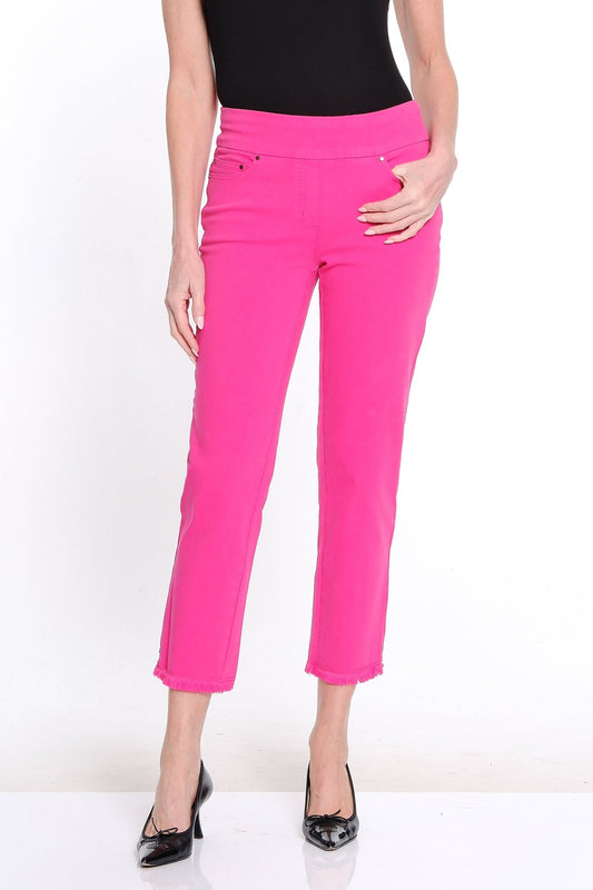 Candy Pink Fringe Hem Pull On Pant