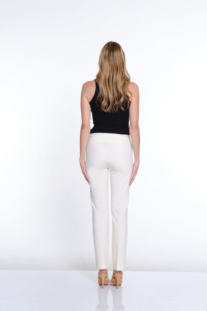 Wide Band Pull On Ankle Pant Winter White