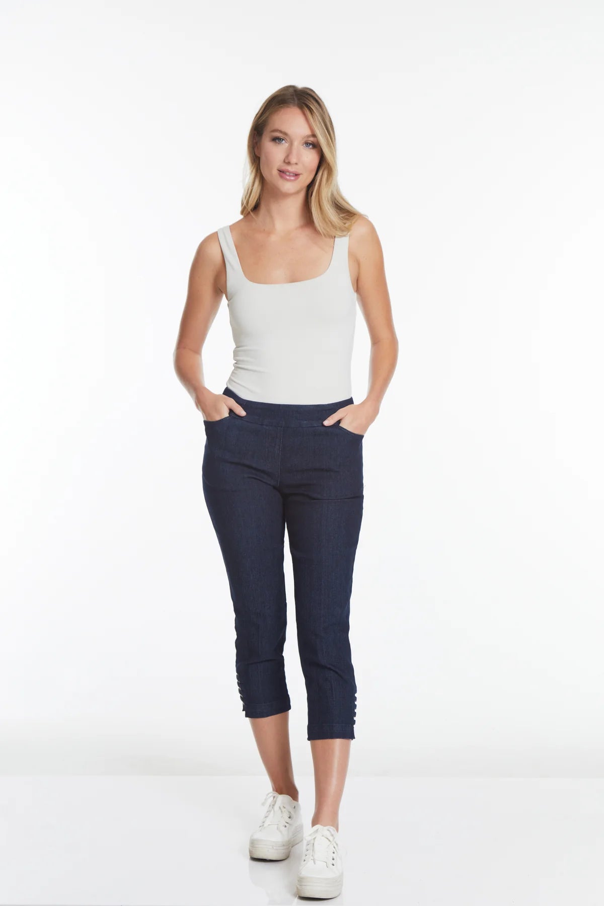 Denim Ladder Crop Pants