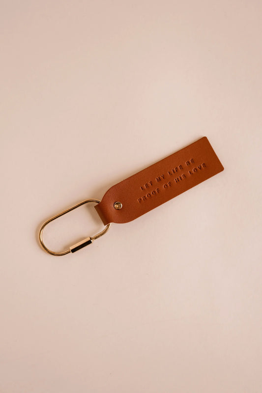 Proof of His Love Leather Key Fob