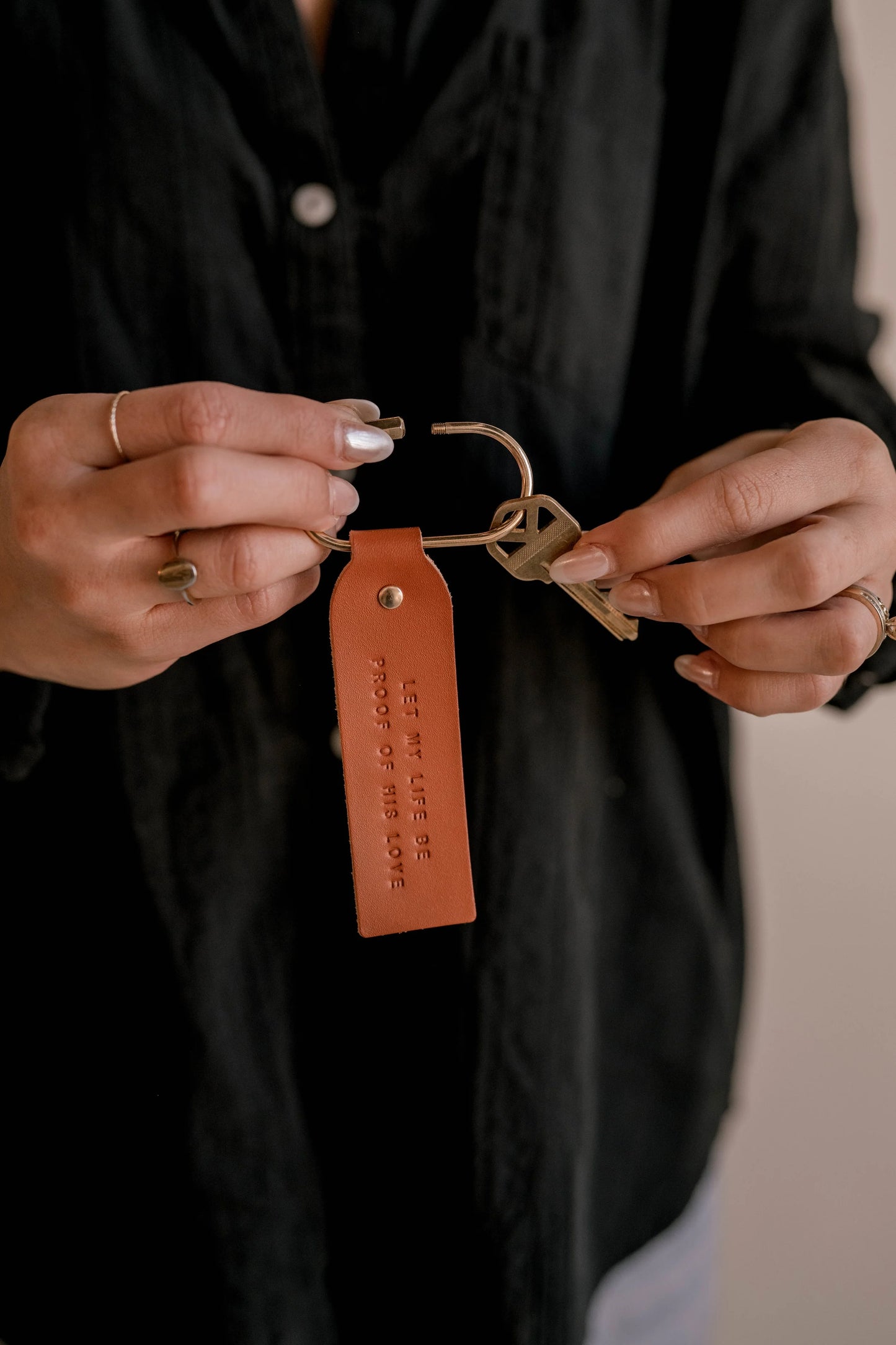 Proof of His Love Leather Key Fob