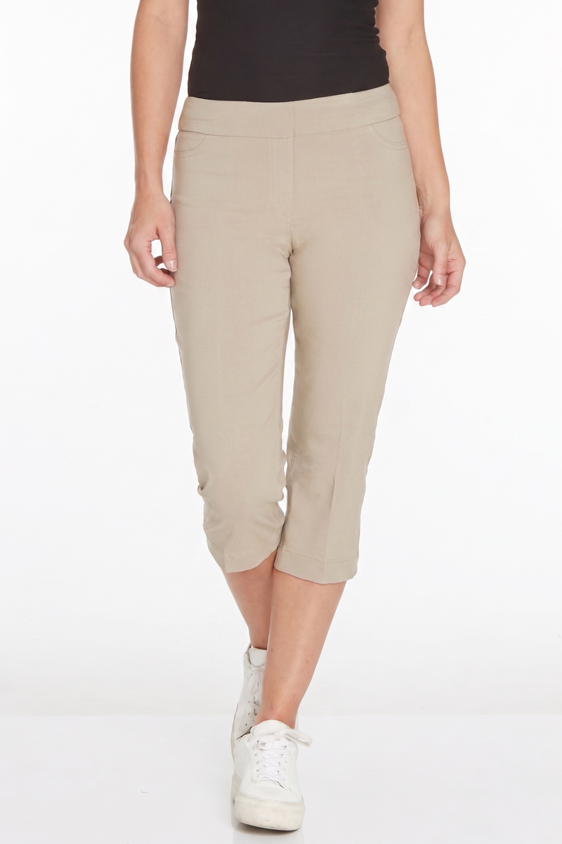 Stone Pull-on Capris with Back Pockets