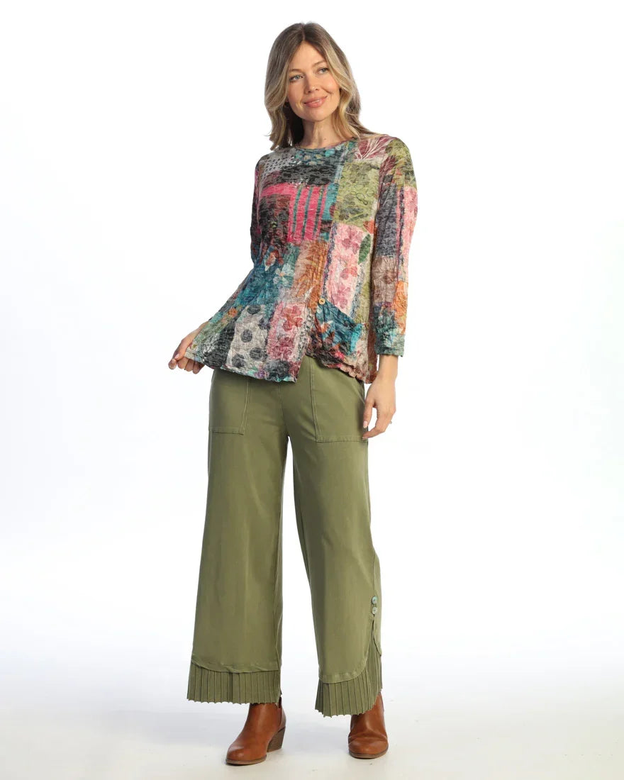 Multicolor Single Pocket Crepe Top